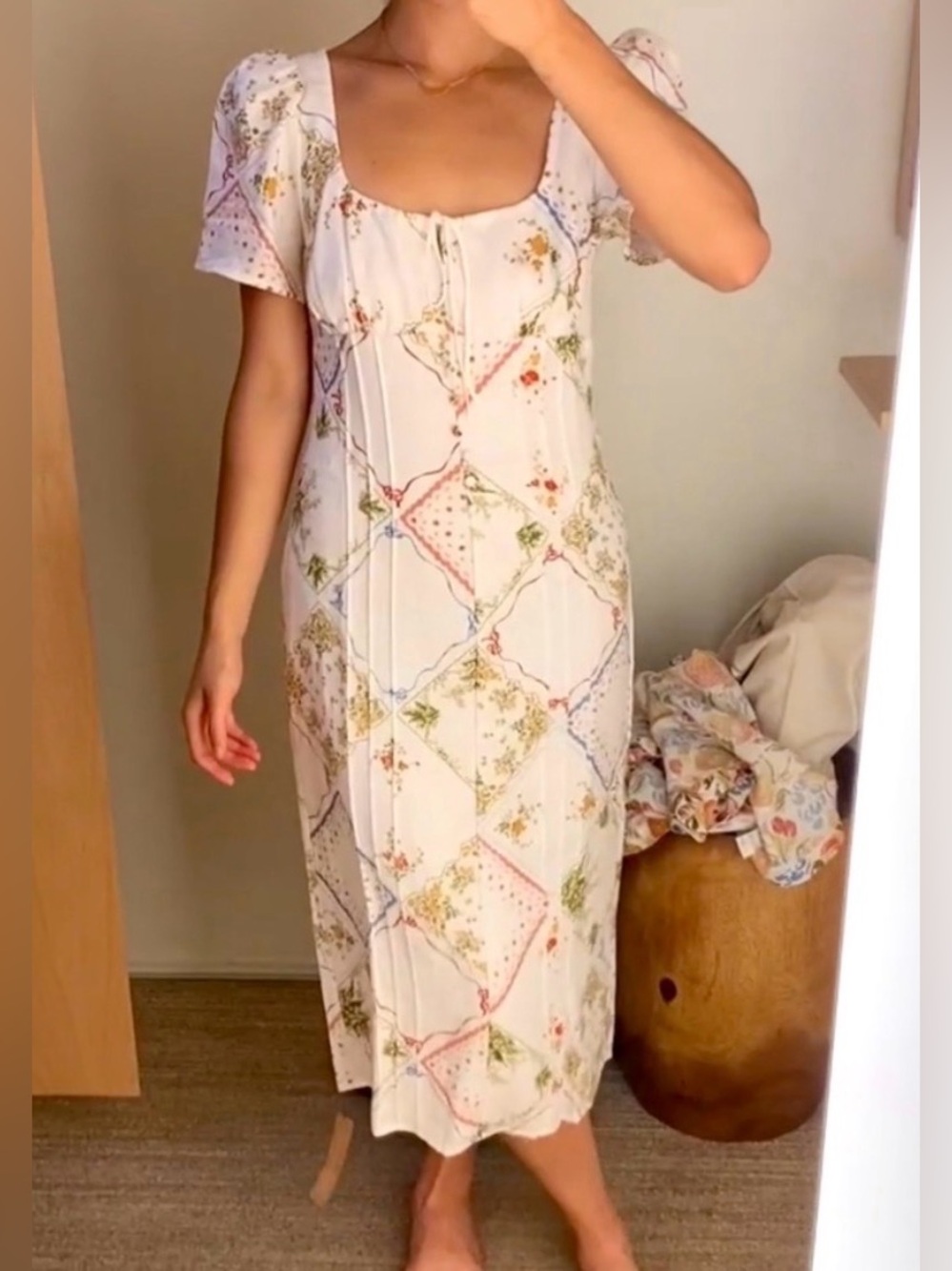 Reformation Pierce 100% Linen Midi Dress Sz 8